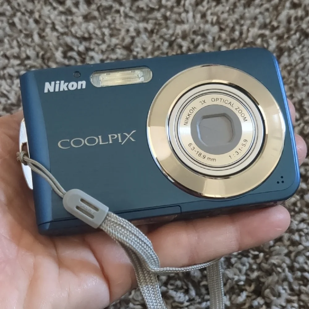 Nikon COOLPIX Compact Digital Camera in Blue with Wrist Strap